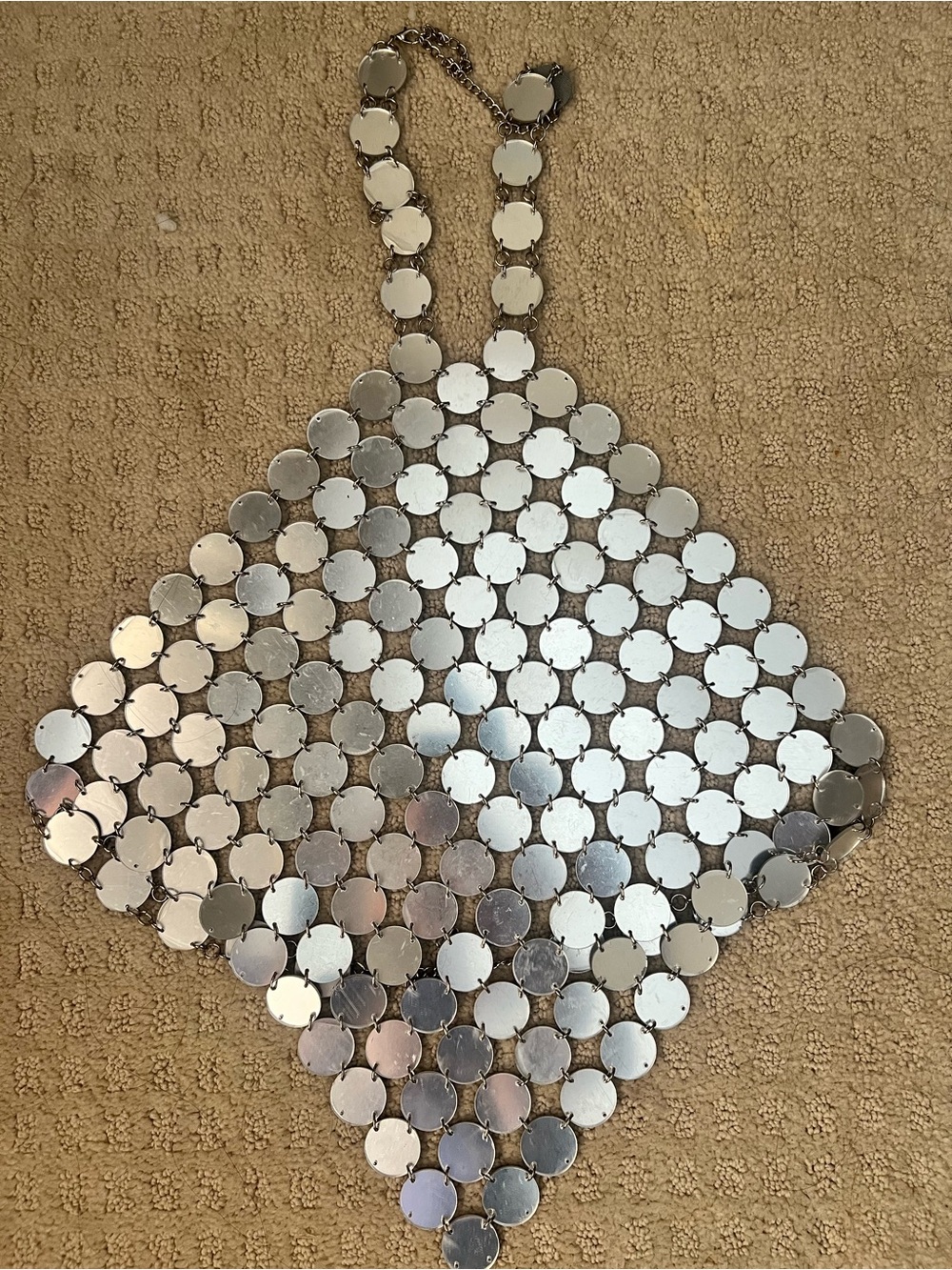 Silver Disc Chainmaille Halter Top